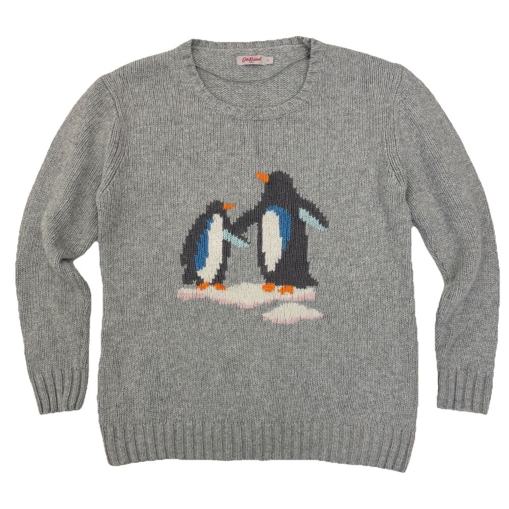 Cath Kidston Penguin Sweater Small Wool Cashmere Blend - Flawed